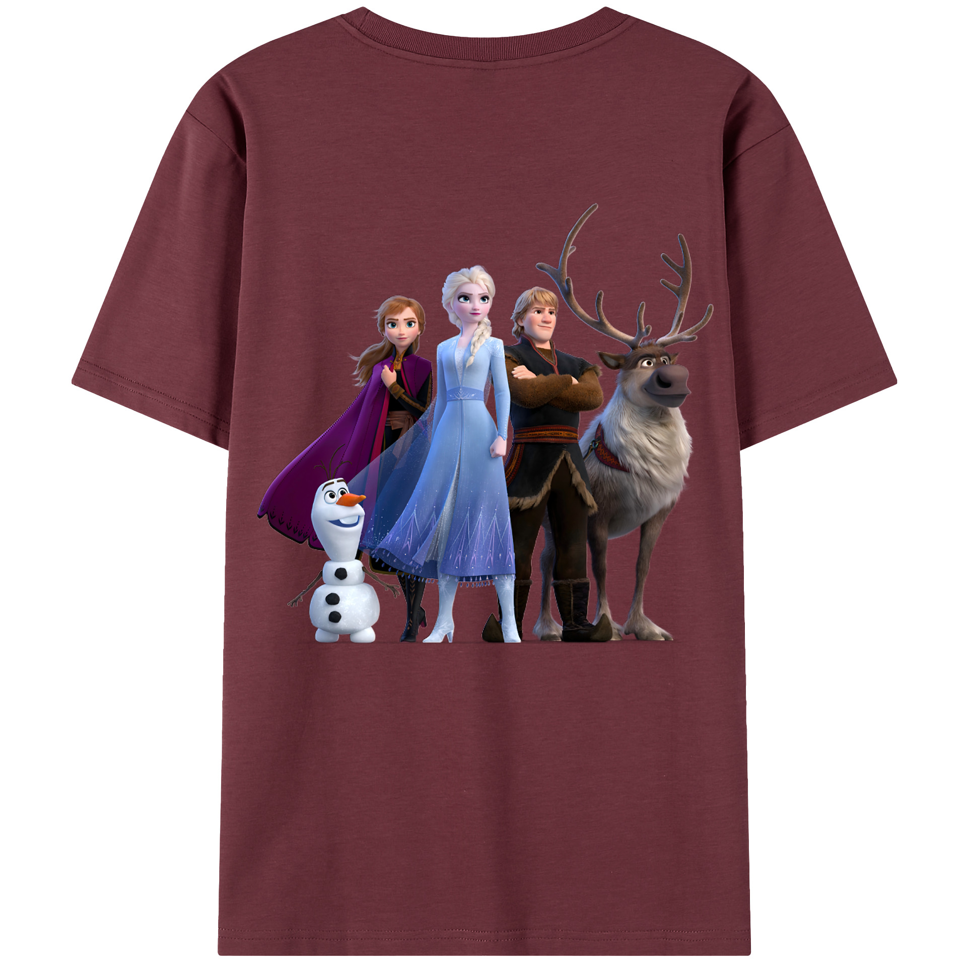 （画像用） アナと雪の女王 アンナ エルサ Frozen Anna Elsa 綿100％半袖Tシャツ（背面プリント）